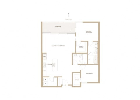 Floor plan for 2 beds, 2 baths, 1467 sqft