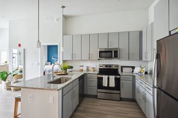 Chef-inspired kitchens with stainless steel appliances and granite countertops