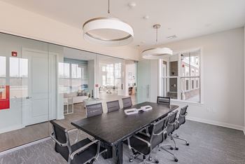 Conference room with tv and video-call capabilities