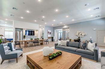 Clubroom with lounge seating & kitchenette