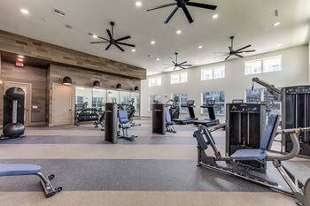 24-Hour professional fitness center with lifefitness® cardio equipment with 19” entertainment screen