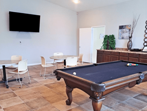 Houston apartment for rent - Clubhouse with Billiards at Simmons Gardens Senior Apartments in Houston TX