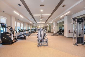 Fitness center with cardio & aerobics area