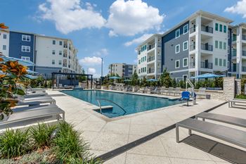 Resort-inspired pool and heated spa