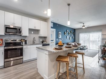 Spacious studio, one, two, and three-bedroom apartments