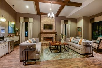 Fireside lounge with coffee bar