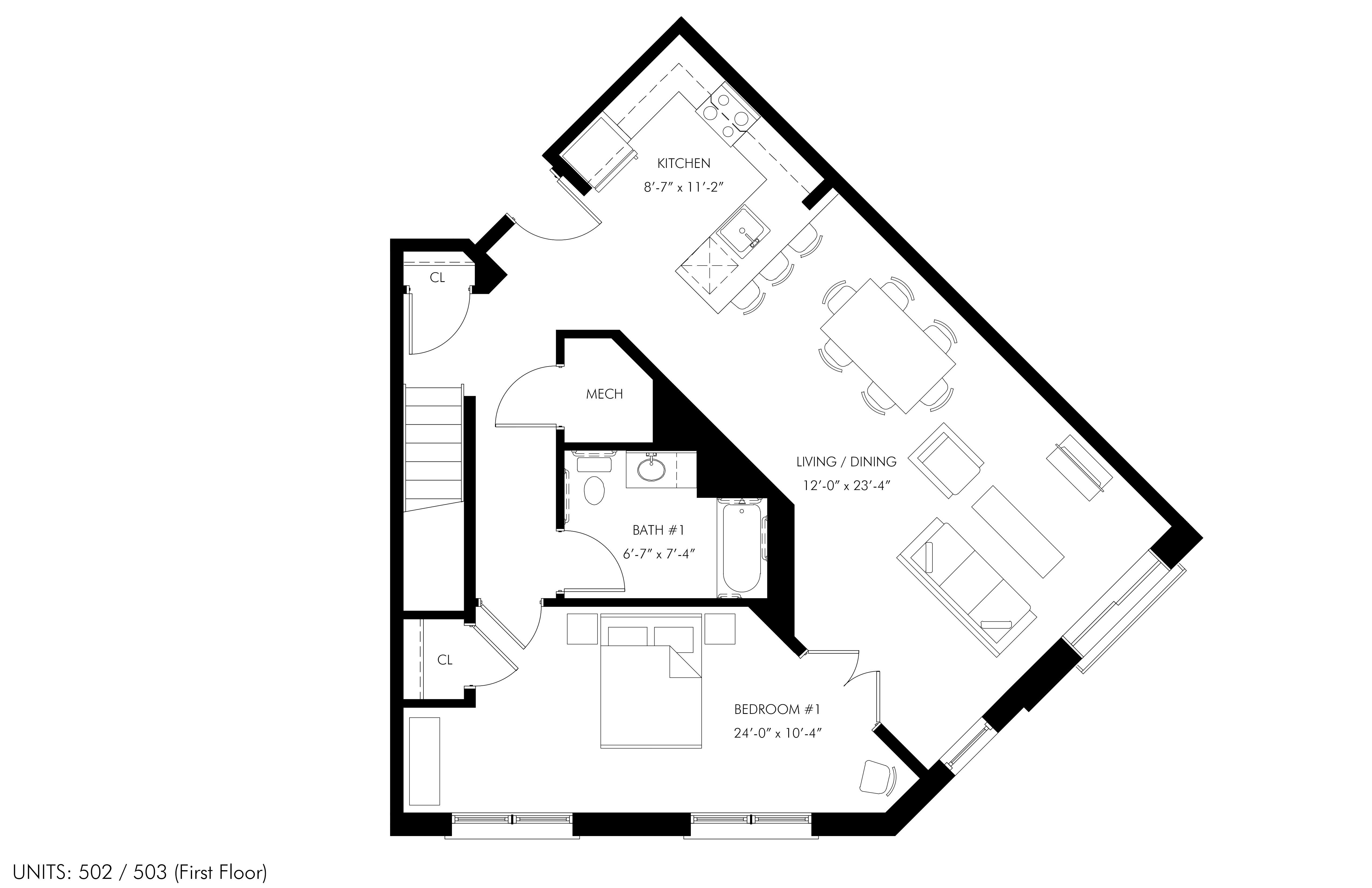 Floor plan for 3 beds, 2 baths, 1960 sqft