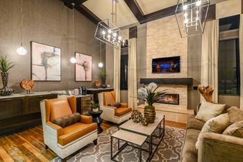Fireside lounge with coffee bar