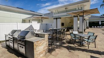Summer kitchen with bbq grills 