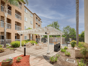 Hayward apartment for rent - Outdoor Seating Area at Hayward Village Senior Apartments in Hayward CA
