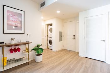 Front-load, stacked washer & dryer
