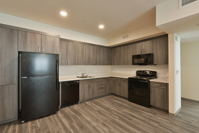 Merced apartment for rent - Kitchen with All Black Appliances at The Retreat Affordable Apartments in Merced CA