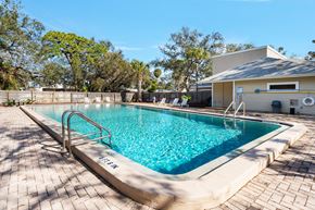 Melbourne apartment for rent - A pool with the word "ELEVEN" on the side.