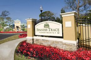 Tampa apartment for rent - Entrance Sign at Spanish Trace Affordable Apartments in Tampa FL