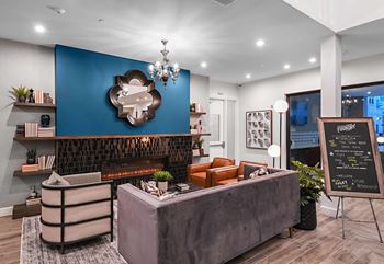 Clubhouse with lounge areas & fireplace