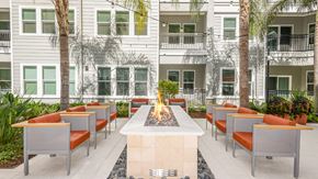 Tampa apartment for rent - Fireside Seating at Grady Square Luxury Apartments in Tampa, FL