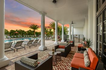 Covered lanai with entertainment space