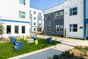 Santa Fe Springs apartment for rent - Outdoor Seating at Lakeland Senior Apartments in Santa Fe Springs CA