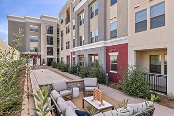 Outdoor bocce court