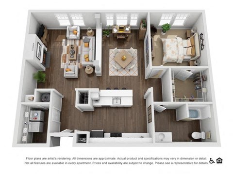 Floor plan for 1 bed, 1 bath, 1148 sqft