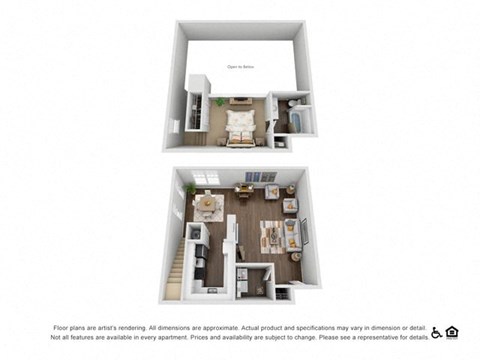 Floor plan for studio, 1 bath, 995 sqft