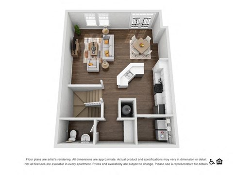 Floor plan for 2 beds, 2 baths, 1401 sqft