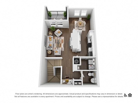 Floor plan for 2 beds, 2 baths, 1589 sqft