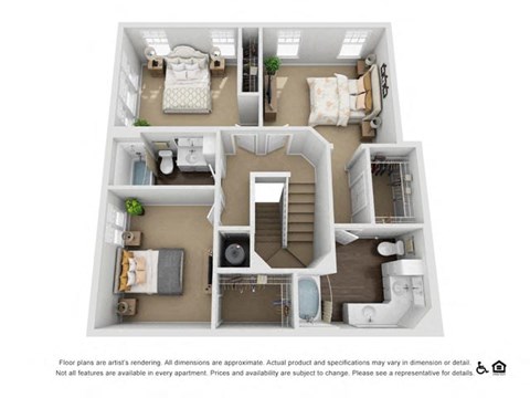 Floor plan for 3 beds, 2.5 baths, 1676 sqft