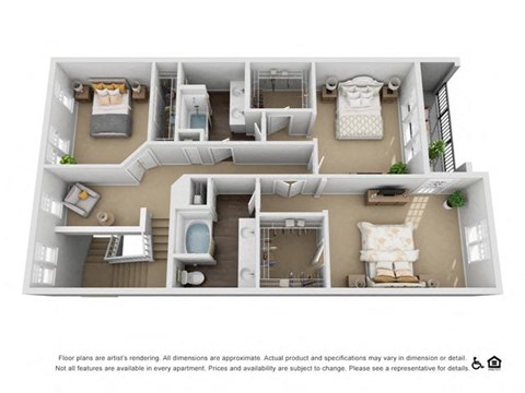 Floor plan for 3 beds, 2.5 baths, 2143 sqft