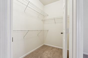 Spacious walk in closets at the ballantrae apartments in florida