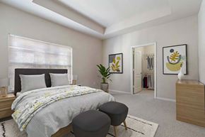 Orange City apartment for rent - a bedroom with a bed and a closet at Grandeville on Saxon, Orange City, Florida