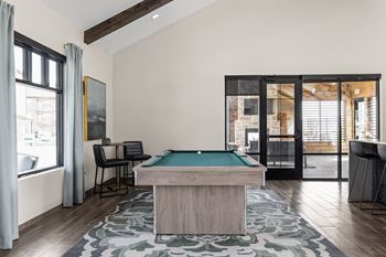 Community game room with pool table