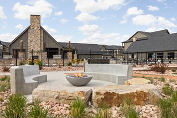 Spacious patio with sitting arrangements