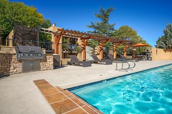 Poolside gas grilling area
