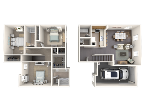 Floor plan for 3 beds, 2 baths, 1475 sqft