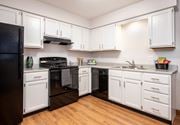 Madison apartment for rent - Kitchen with black appliance package | Preserve West at Preserve West, Wisconsin