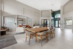 Boynton Beach apartment for rent - A modern dining room with a wooden table and chairs.