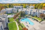 Charlotte apartment for rent - Aerial view of the pool at Thornberry Apartments, Charlotte, North Carolina