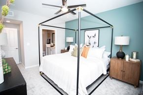 Alpharetta apartment for rent - Bedroom with ceiling fan at Emblem Alpharetta Apartments, Alpharetta, Georgia, 30009