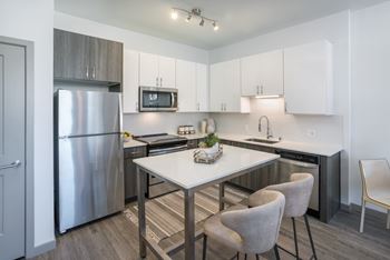 Open-concept kitchen with center island