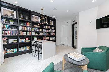 Bookshelf with books