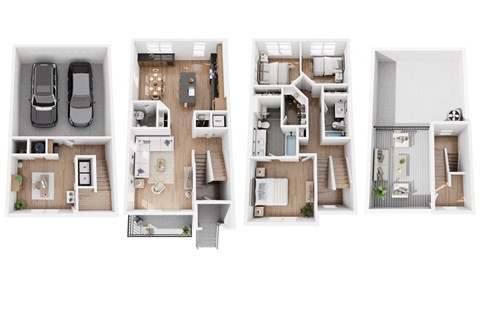 Floor plan for 3 beds, 2.5 baths, 1906 sqft
