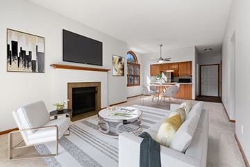 Topeka apartment for rent - a living room with a couch and a coffee table