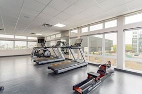 Edmonton apartment for rent - A gym with treadmills and exercise bikes. at G17 Apartments at Tamarack, Edmonton