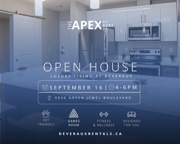 Regina apartment for rent - An open house is being held at The Apex at Acre on September 16th from 4-6 pm.