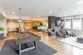 Clubhouse with billiards table