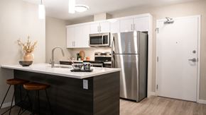 Winnipeg apartment for rent - Interior - wide shot of kitchen.