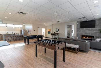 Lounge with foosball table