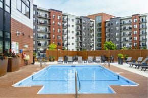 Winnipeg townhouse for rent - A large swimming pool at Latitude 49 Townhomes, Winnipeg
