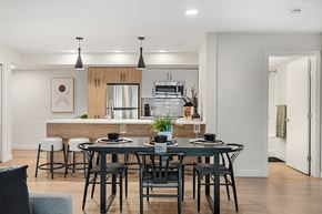 Calgary apartment for rent - Dining And Kitchen at Skyway Apartments, Calgary, T3B 5V6